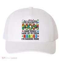 Autism Mom Raising Hero Groovy Autism Awareness   Yupoong Adult 5-Panel Trucker Hat thumb 0