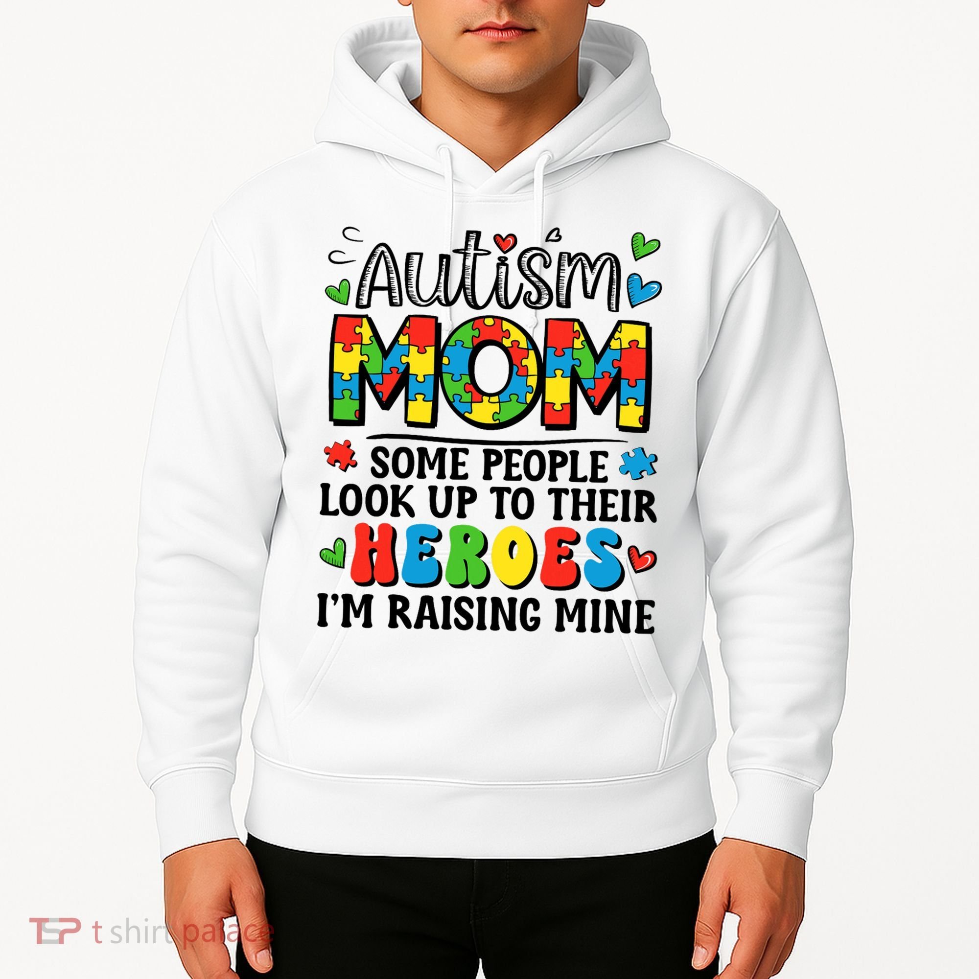 Autism Mom Raising Hero Groovy Autism Awareness   Hoodie