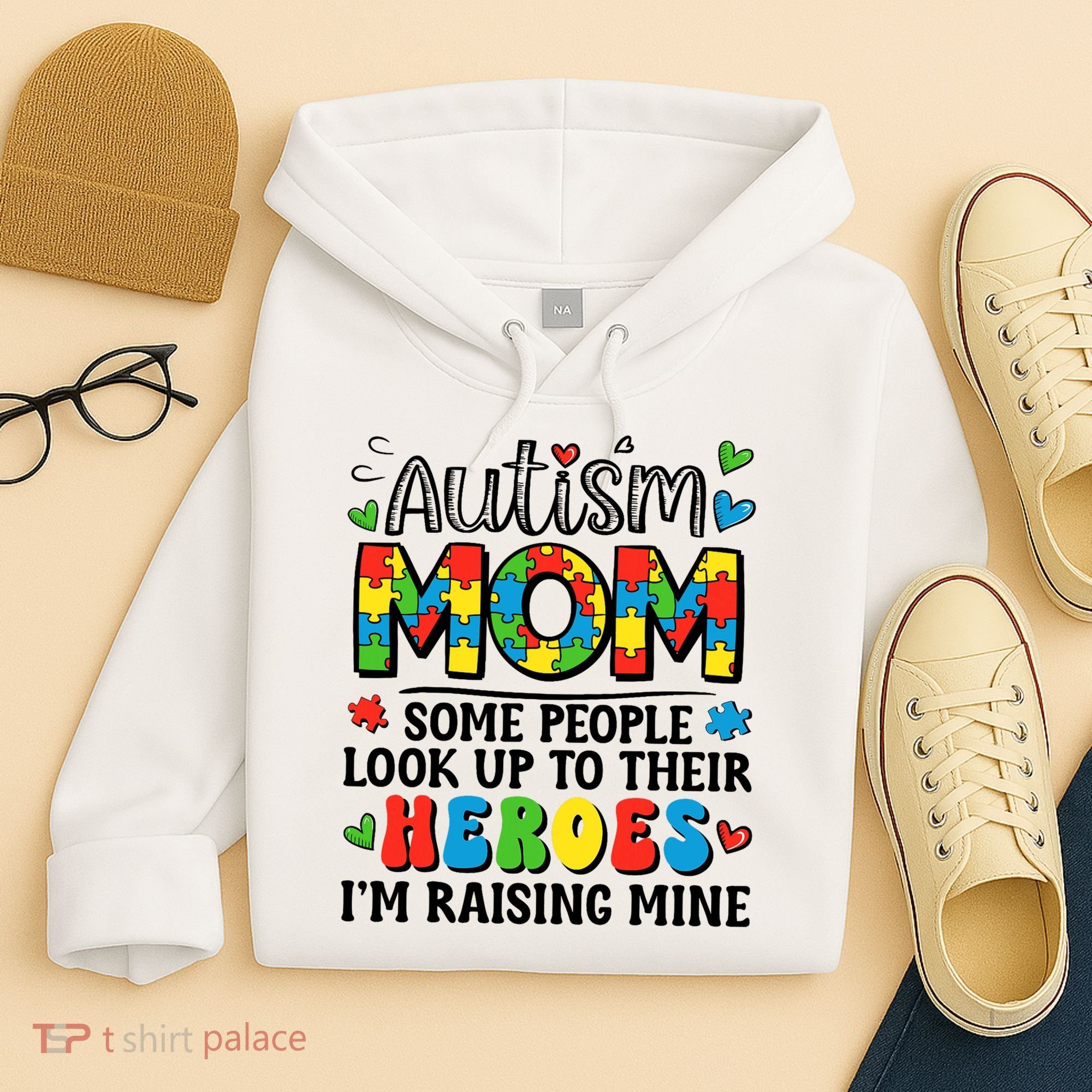 Autism Mom Raising Hero Groovy Autism Awareness   Hoodie
