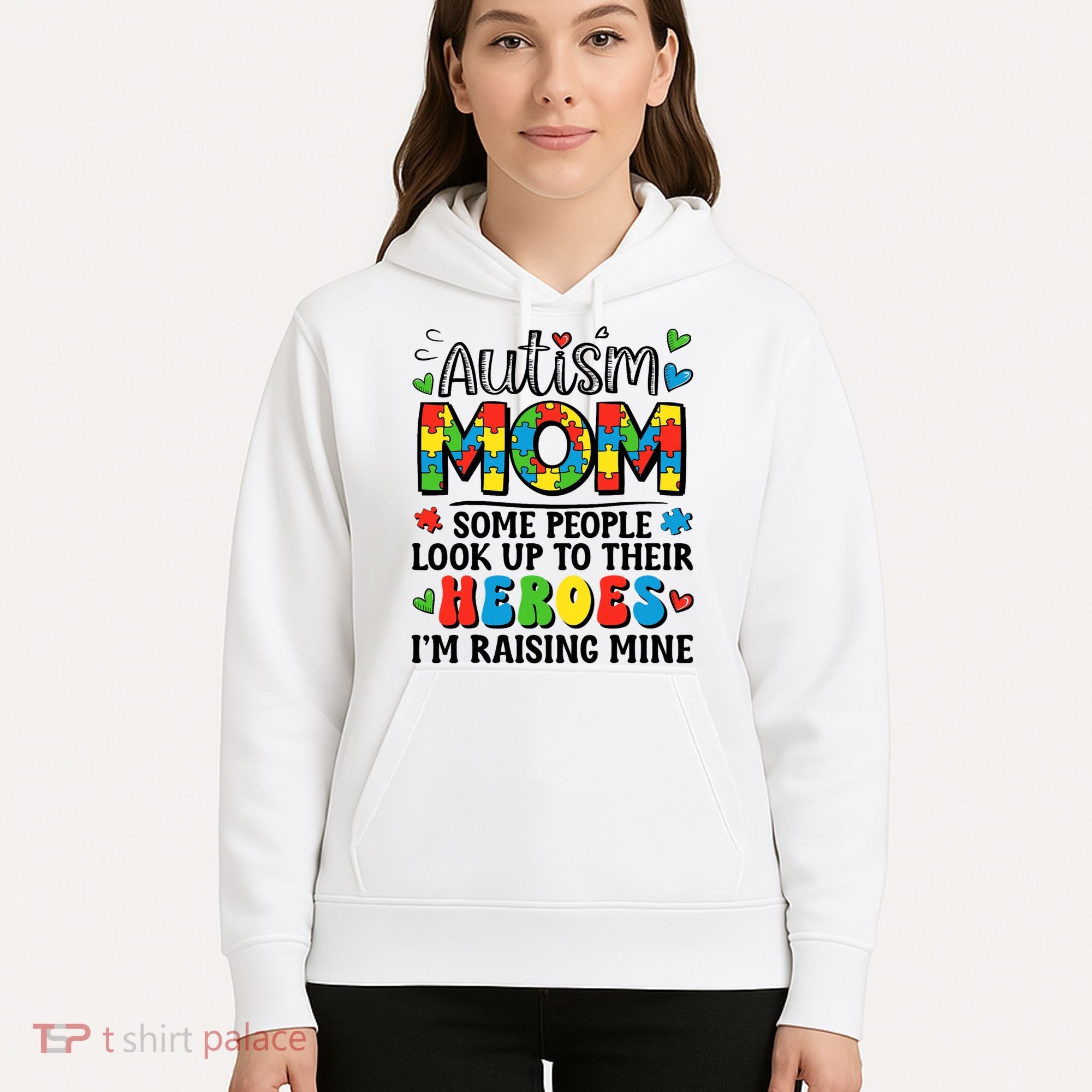 Autism Mom Raising Hero Groovy Autism Awareness   Hoodie