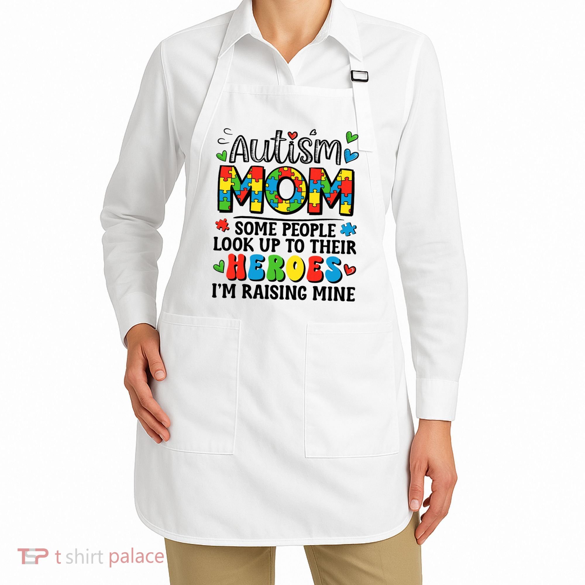 Autism Mom Raising Hero Groovy Autism Awareness   Apron