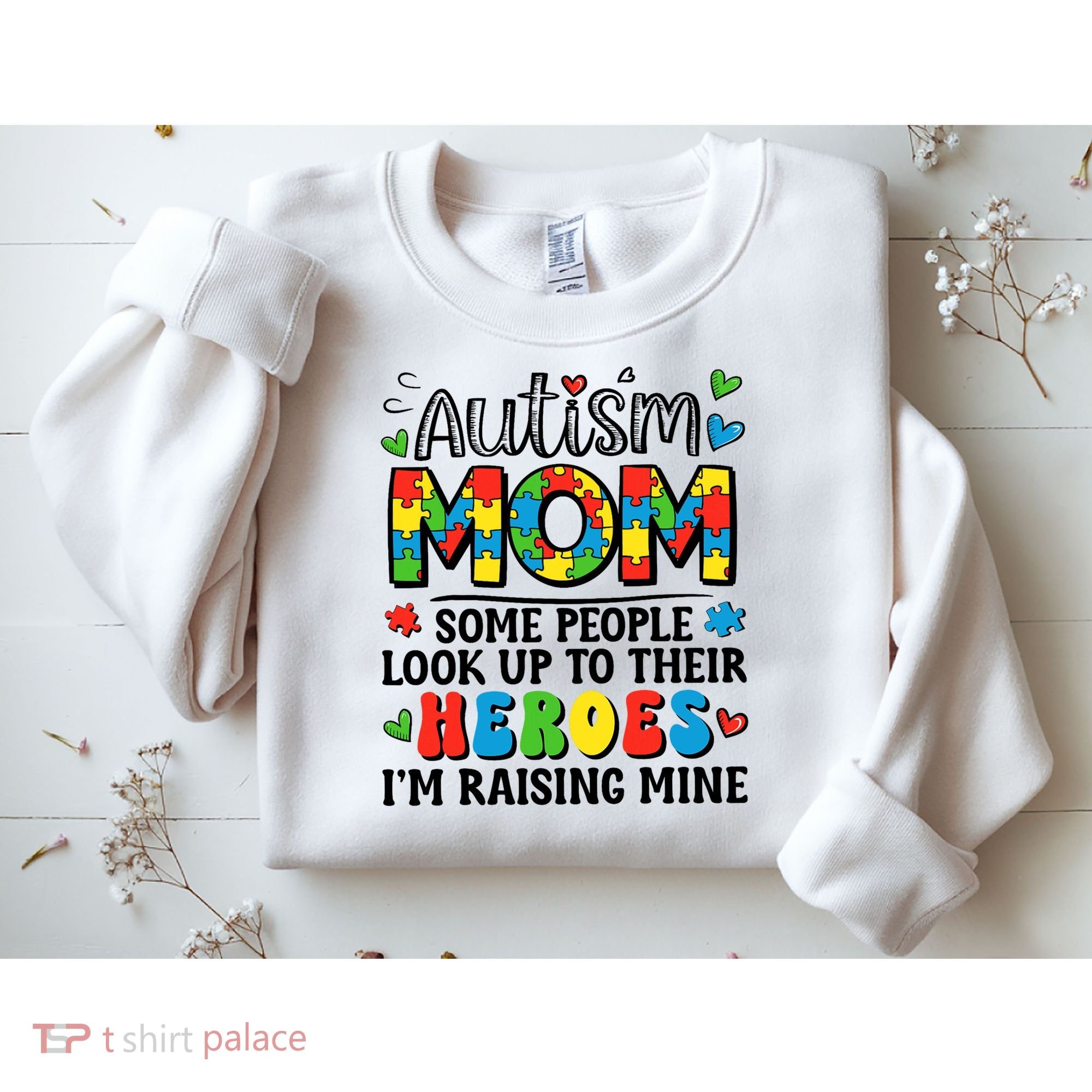 Autism Mom Raising Hero Groovy Autism Awareness   Sweatshirt