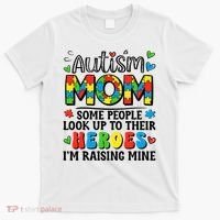 Autism Mom Raising Hero Groovy Autism Awareness   T-Shirt thumb 0