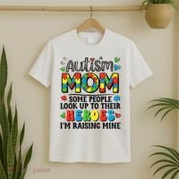 Autism Mom Raising Hero Groovy Autism Awareness   T-Shirt thumb 2