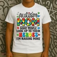 Autism Mom Raising Hero Groovy Autism Awareness   T-Shirt thumb 3
