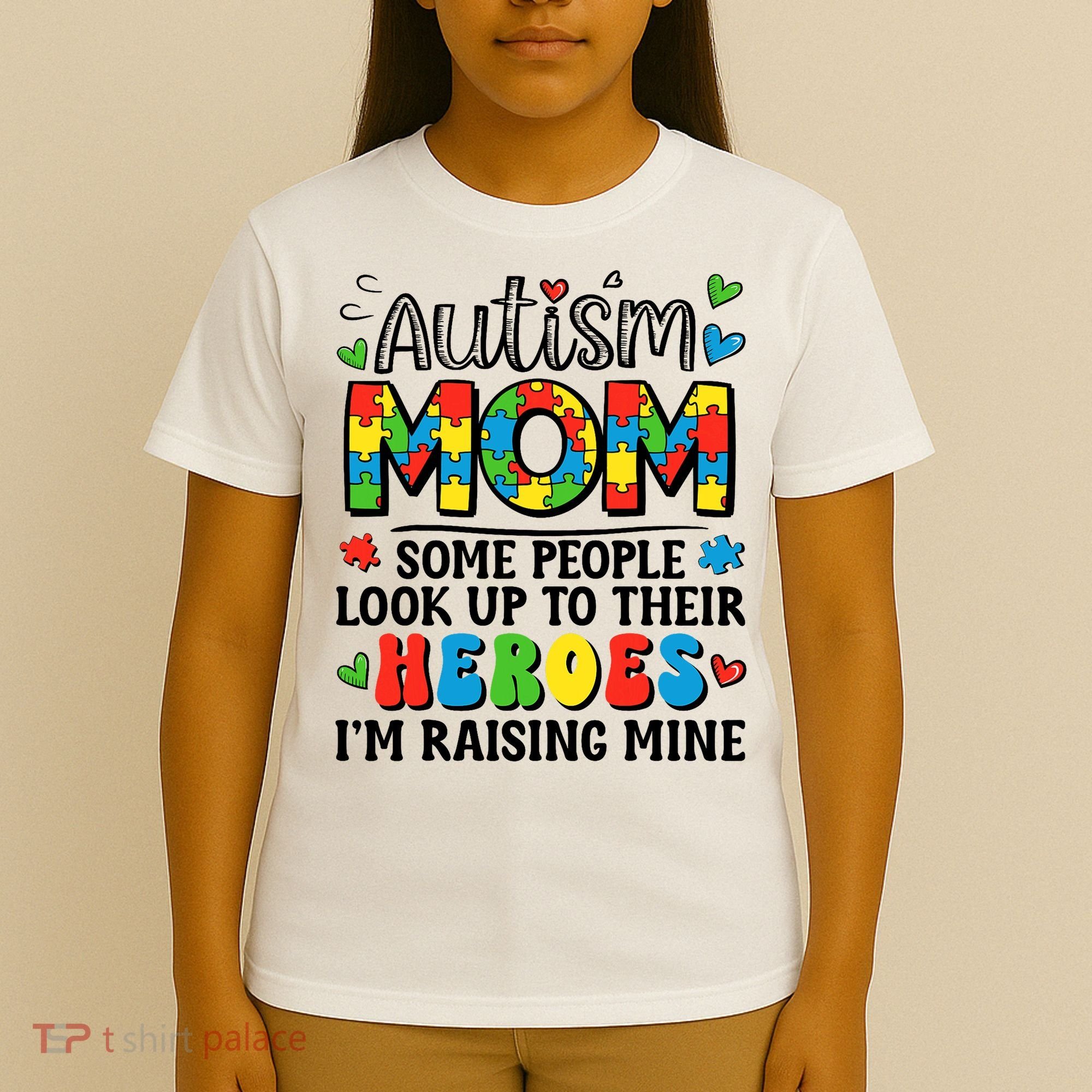 Autism Mom Raising Hero Groovy Autism Awareness   T-Shirt