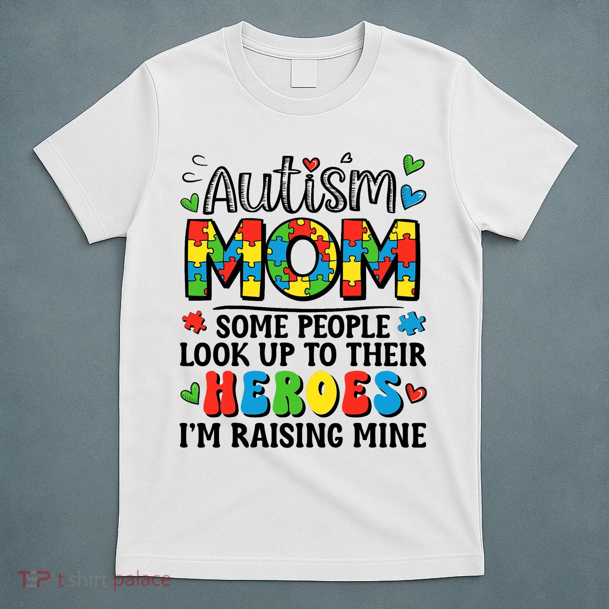Autism Mom Raising Hero Groovy Autism Awareness   T-Shirt