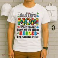 Autism Mom Raising Hero Groovy Autism Awareness   T-Shirt thumb 6
