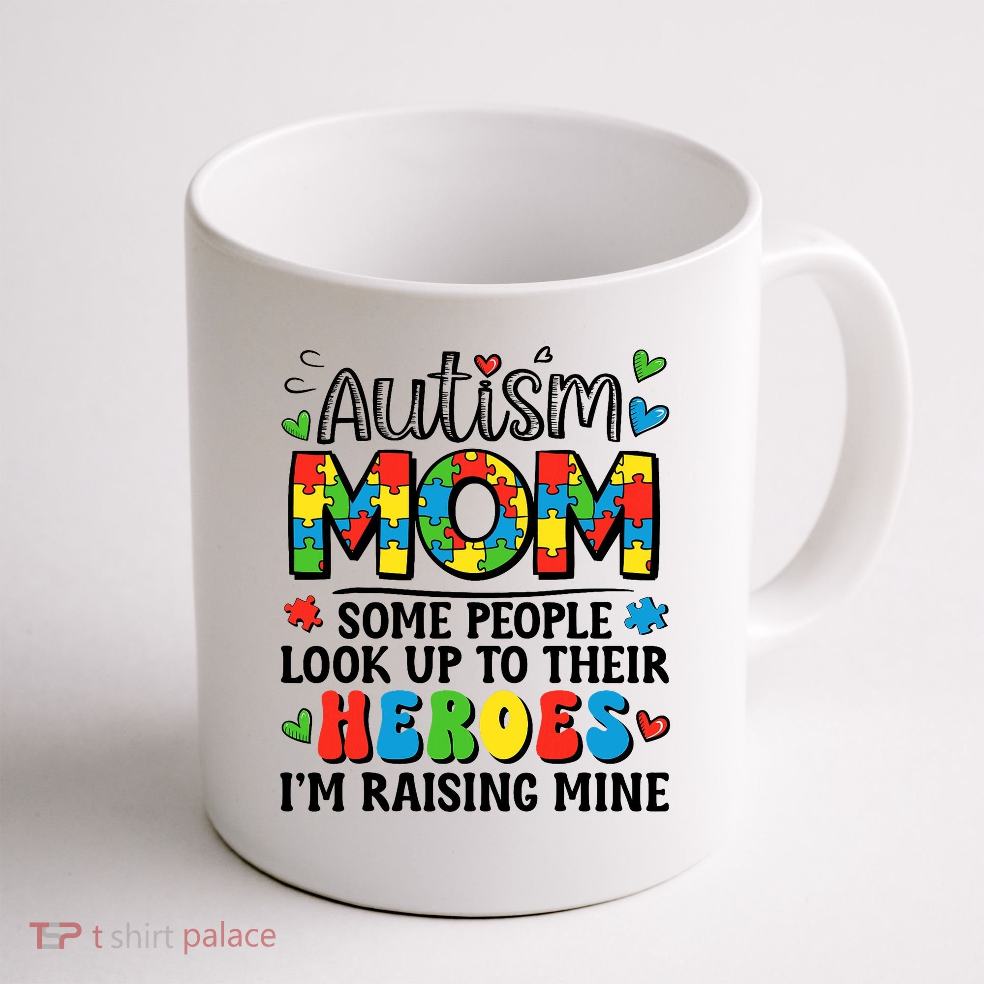 Autism Mom Raising Hero Groovy Autism Awareness   Coffee Mug