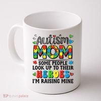 Autism Mom Raising Hero Groovy Autism Awareness   Coffee Mug thumb 0