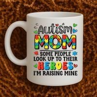 Autism Mom Raising Hero Groovy Autism Awareness   Coffee Mug thumb 2
