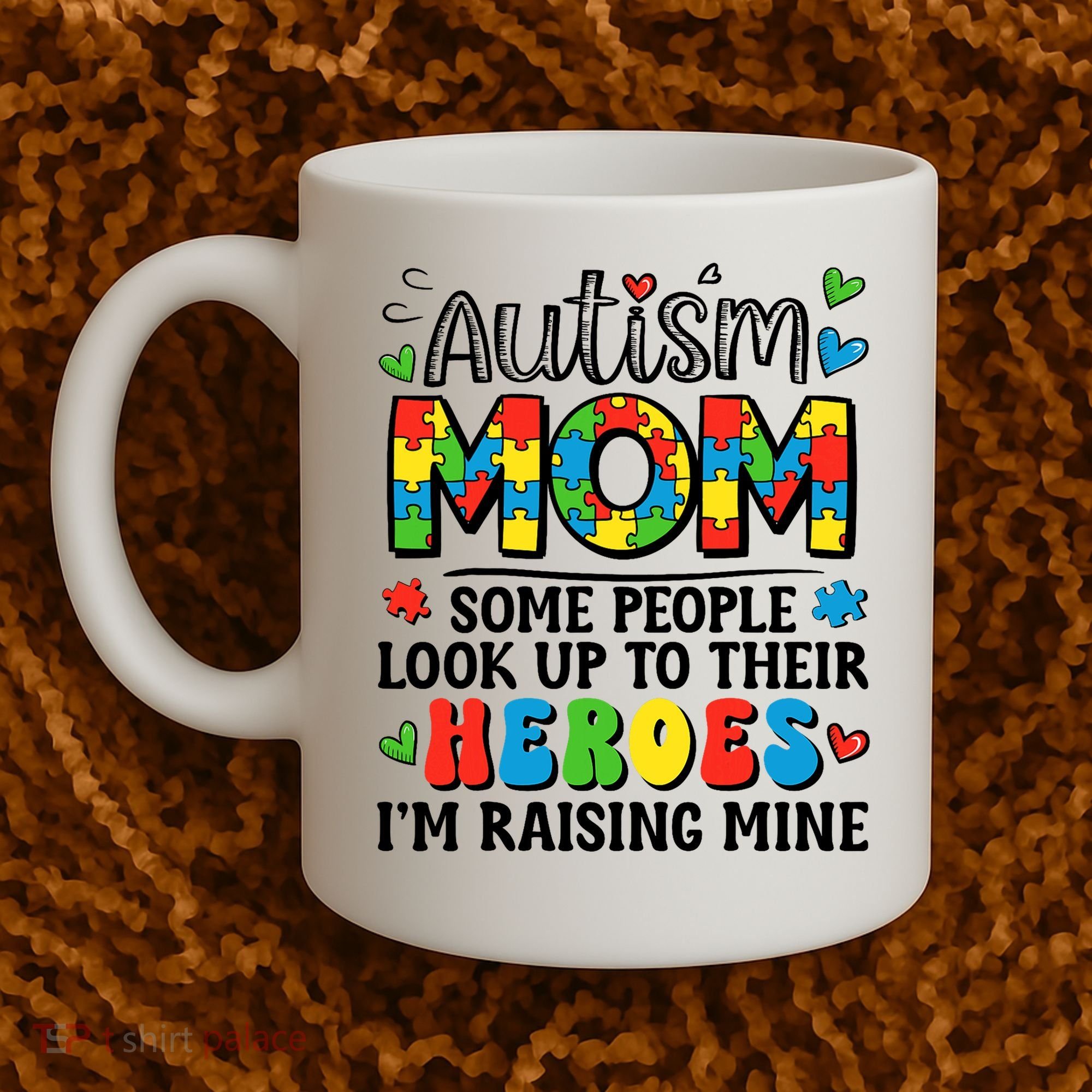 Autism Mom Raising Hero Groovy Autism Awareness   Coffee Mug