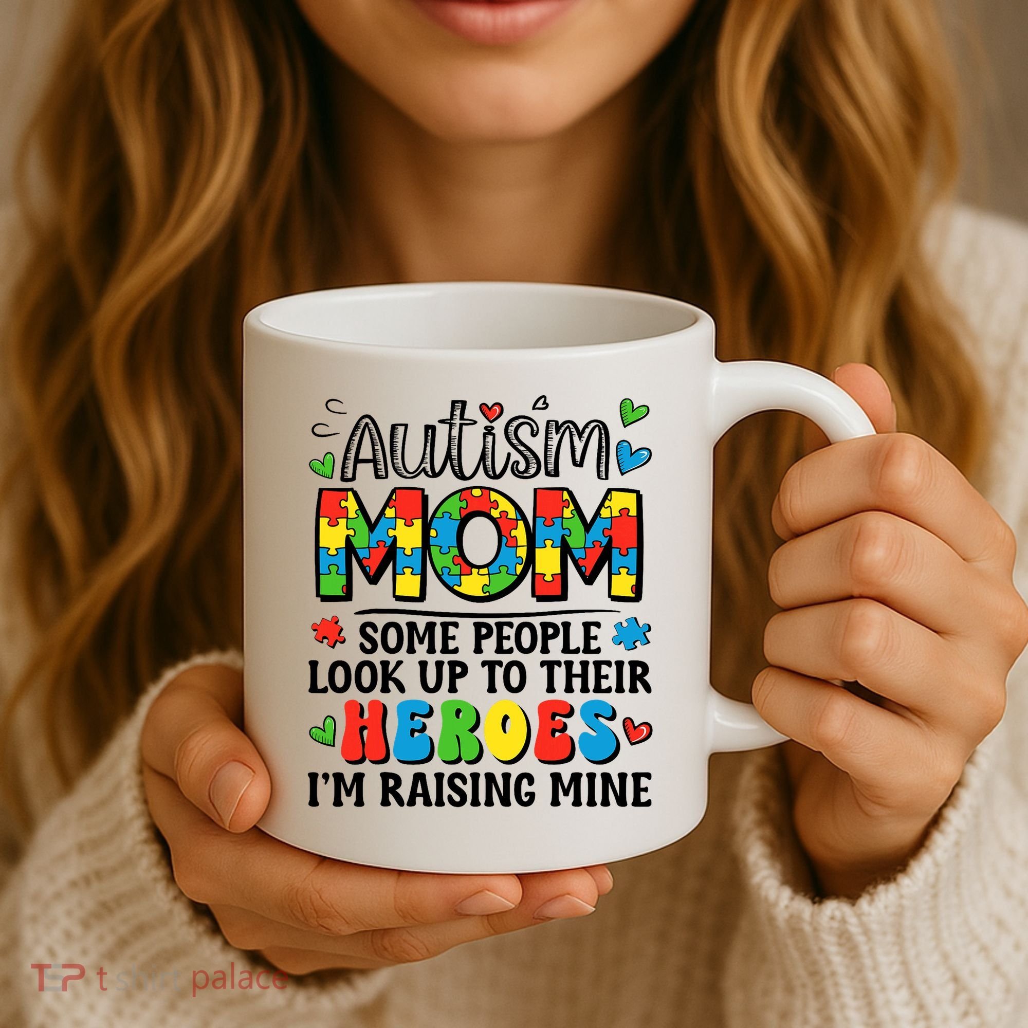 Autism Mom Raising Hero Groovy Autism Awareness   Coffee Mug