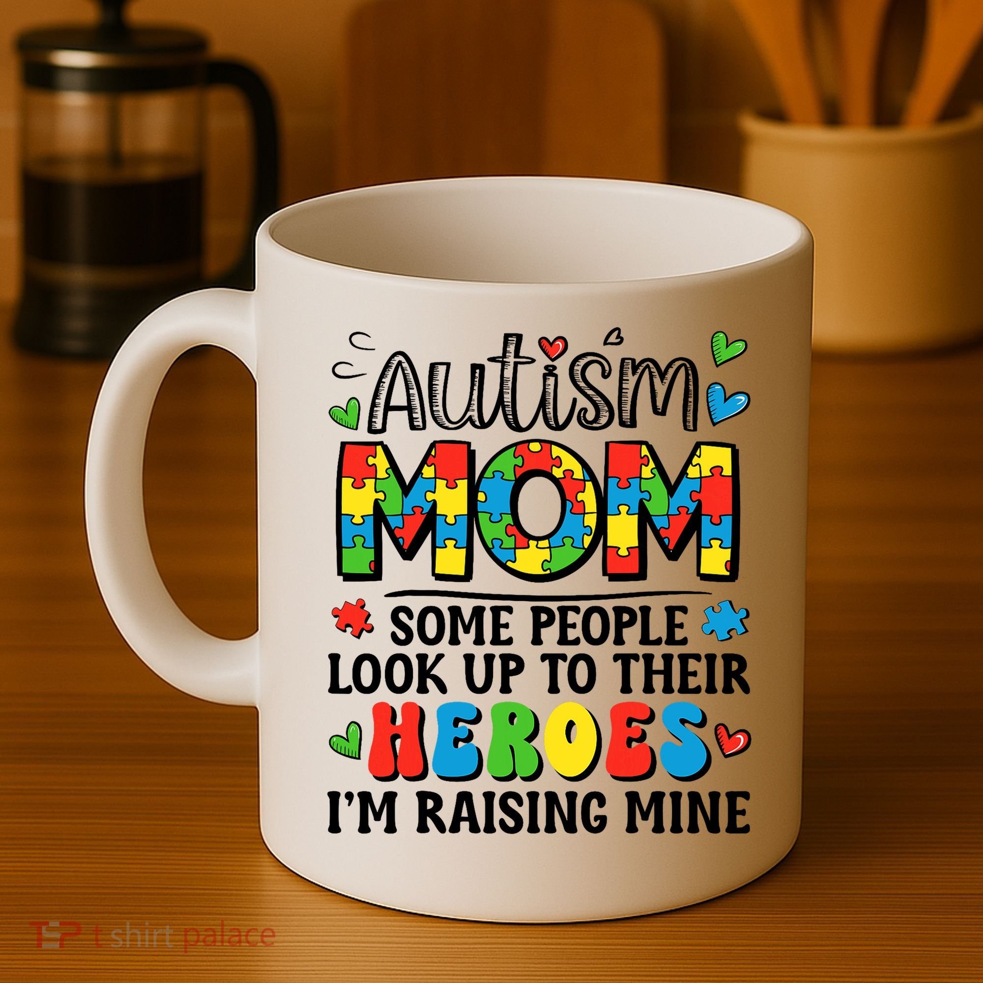 Autism Mom Raising Hero Groovy Autism Awareness   Coffee Mug