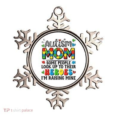 Autism Mom Raising Hero Groovy Autism Awareness   Ornament