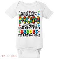 Autism Mom Raising Hero Groovy Autism Awareness   Baby Bodysuit thumb 0