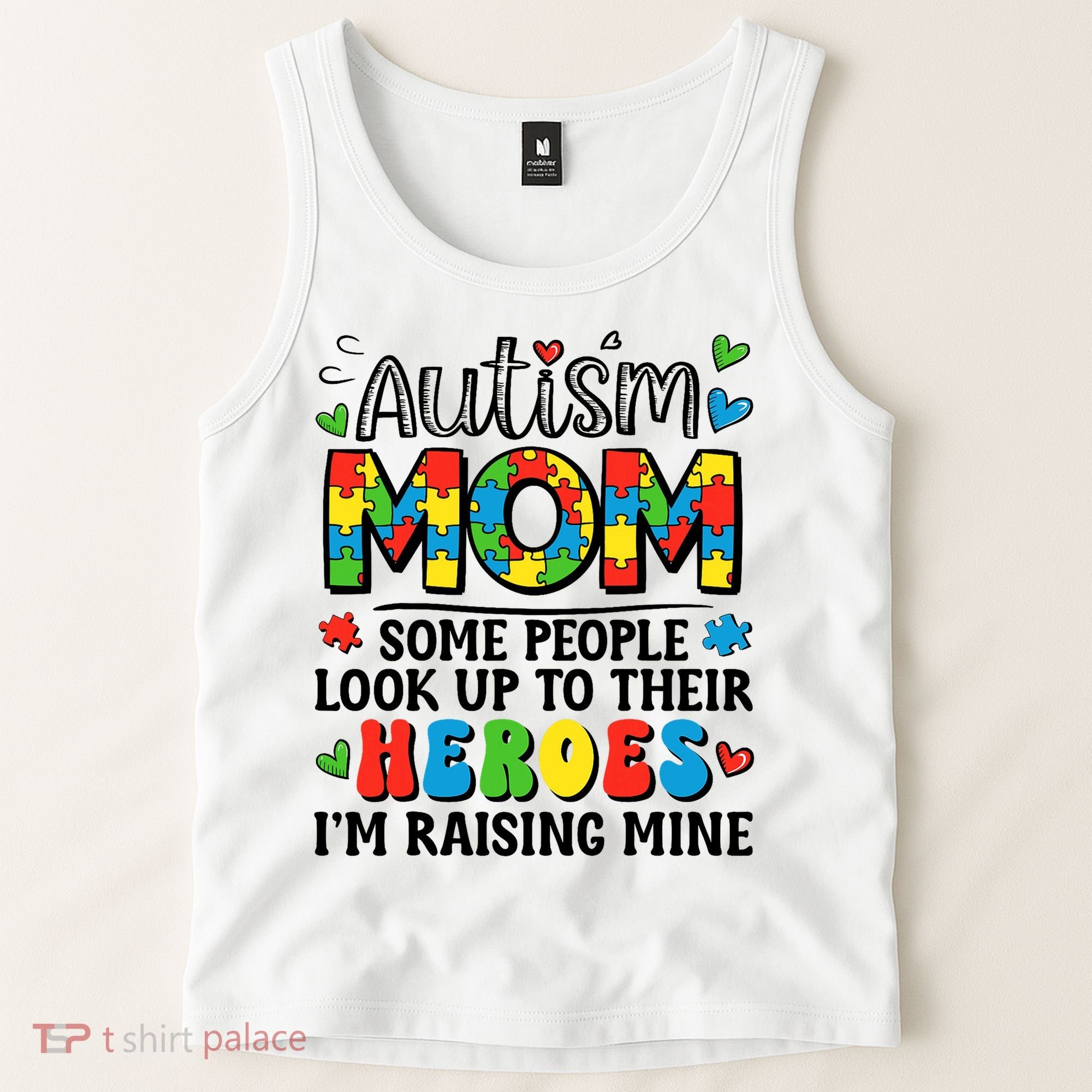 Autism Mom Raising Hero Groovy Autism Awareness   Tank Top
