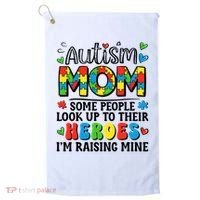Autism Mom Raising Hero Groovy Autism Awareness   Golf Towel thumb 0