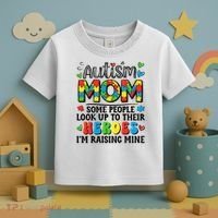 Autism Mom Raising Hero Groovy Autism Awareness   Toddler T-Shirt thumb 3