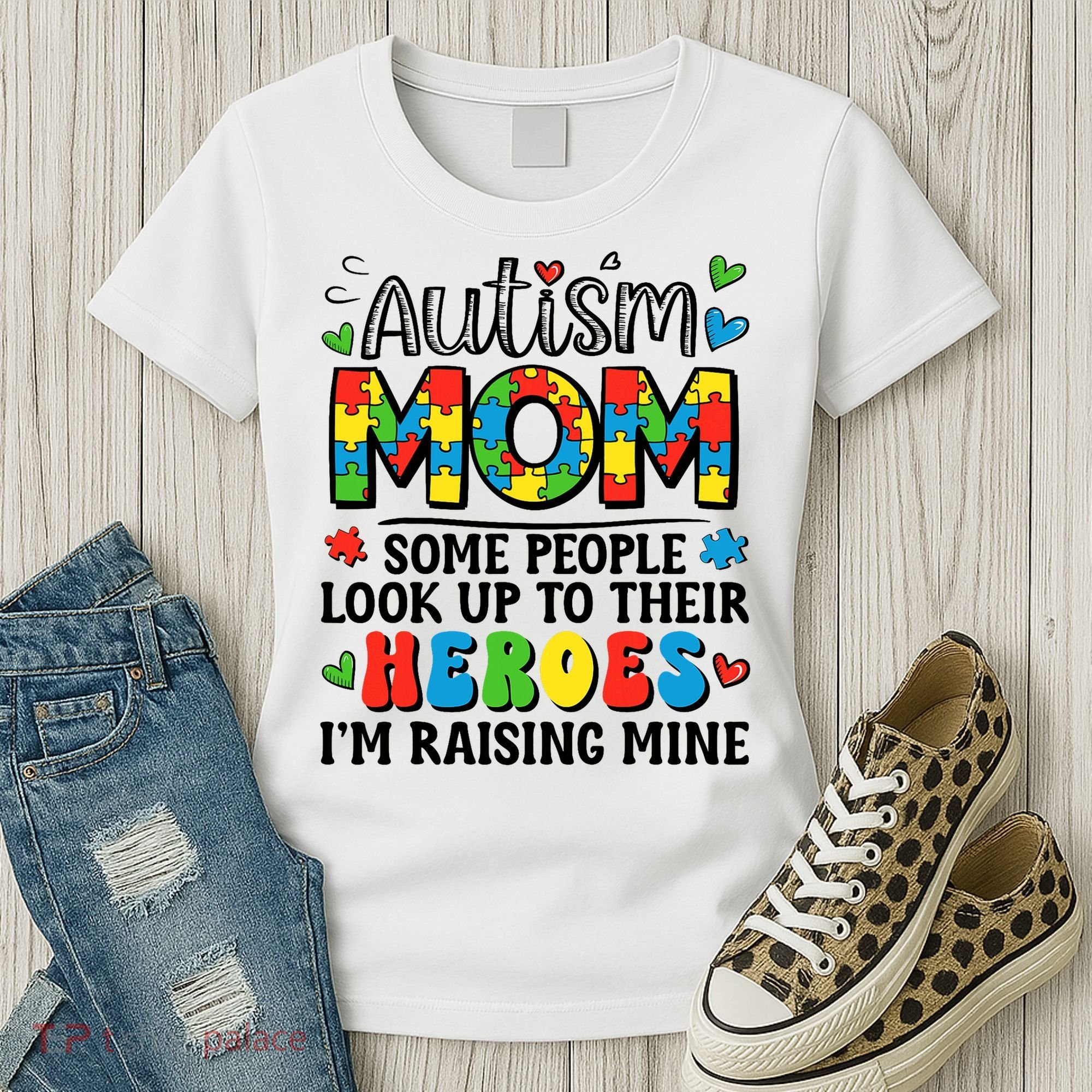 Autism Mom Raising Hero Groovy Autism Awareness   Women's T-Shirt