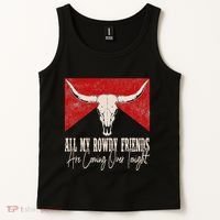 All My Rowdy Friends Are Coming Over Tonight West Mountains Tank Top thumb 2