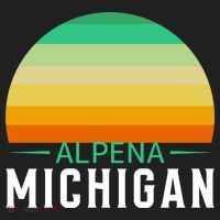 Alpena Michigan Retro Sunset Women's Sweatshirt thumb 2