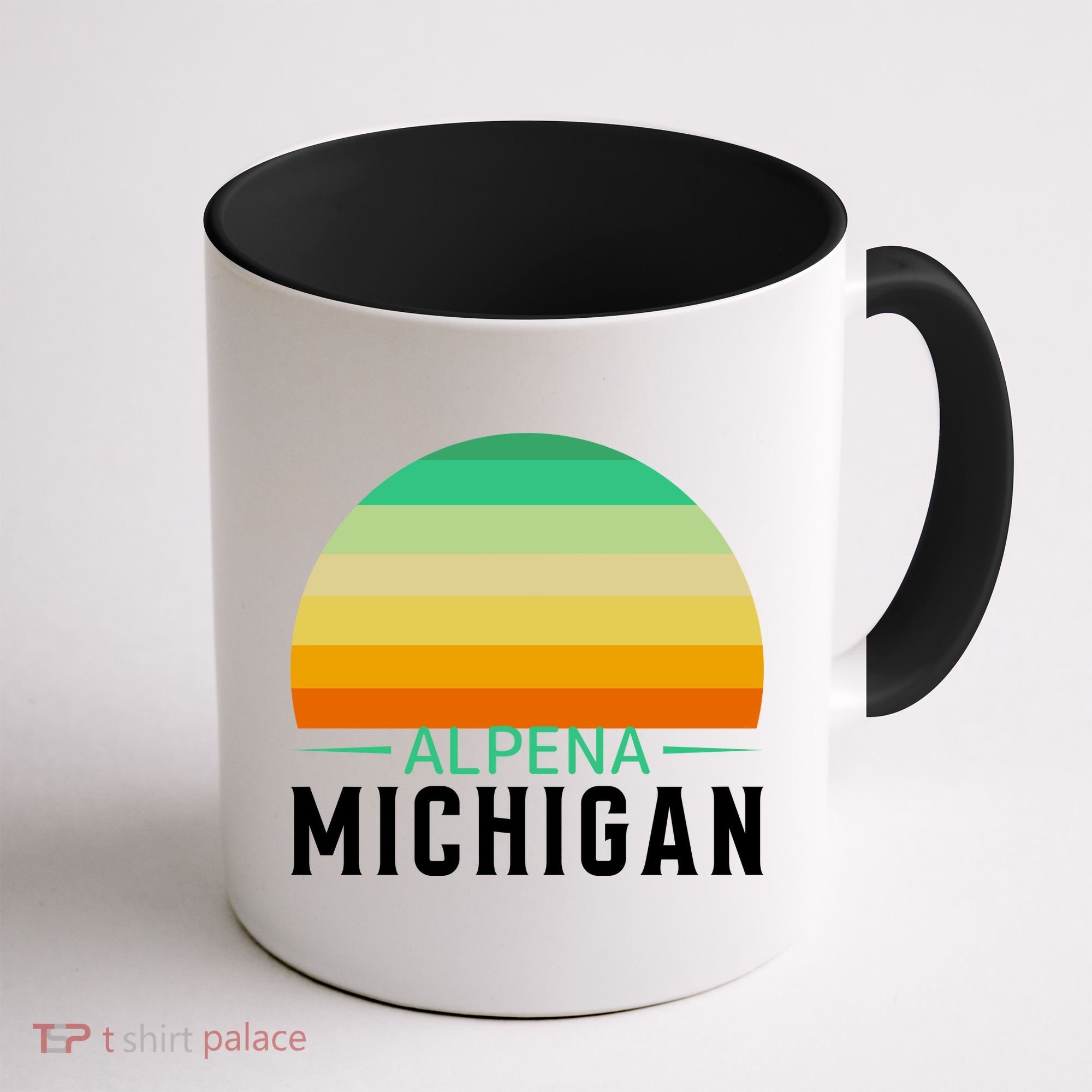 Alpena Michigan Retro Sunset Coffee Mug