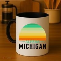 Alpena Michigan Retro Sunset Coffee Mug thumb 4