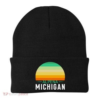 Alpena Michigan Retro Sunset Beanie