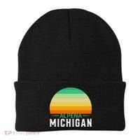 Alpena Michigan Retro Sunset Beanie thumb 0