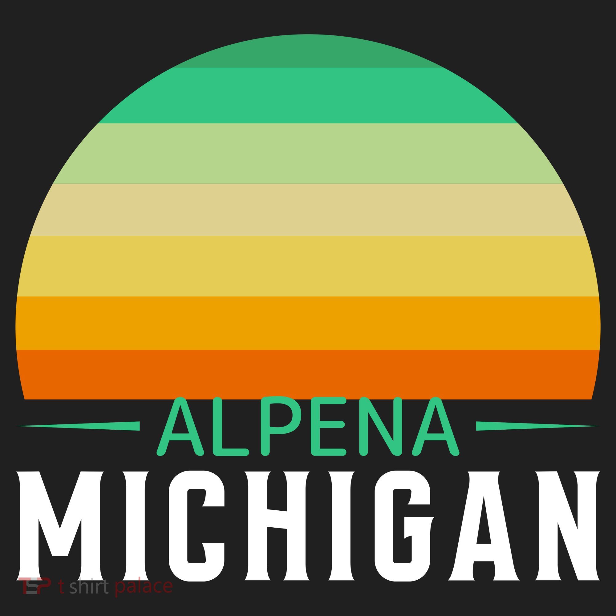 Alpena Michigan Retro Sunset Beanie
