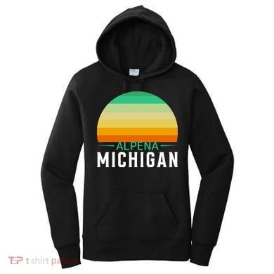 Alpena Michigan Retro Sunset Women's Hoodie