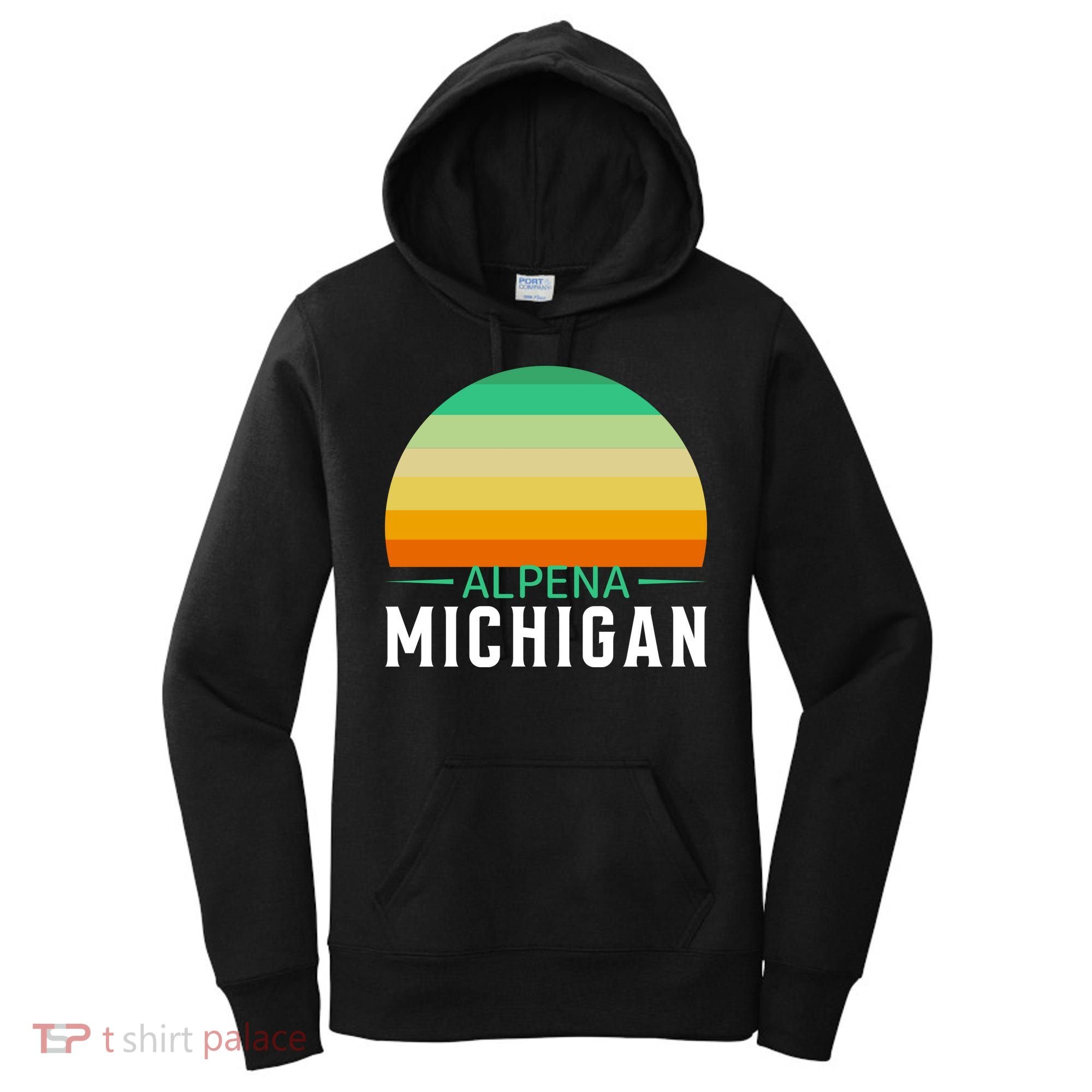 Alpena Michigan Retro Sunset Women's Hoodie