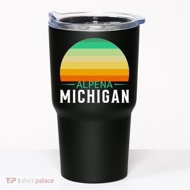 Alpena Michigan Retro Sunset Tumbler