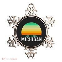 Alpena Michigan Retro Sunset Ornament thumb 0