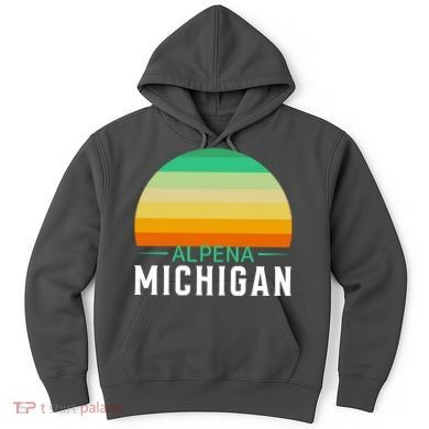 Alpena Michigan Retro Sunset Hoodie