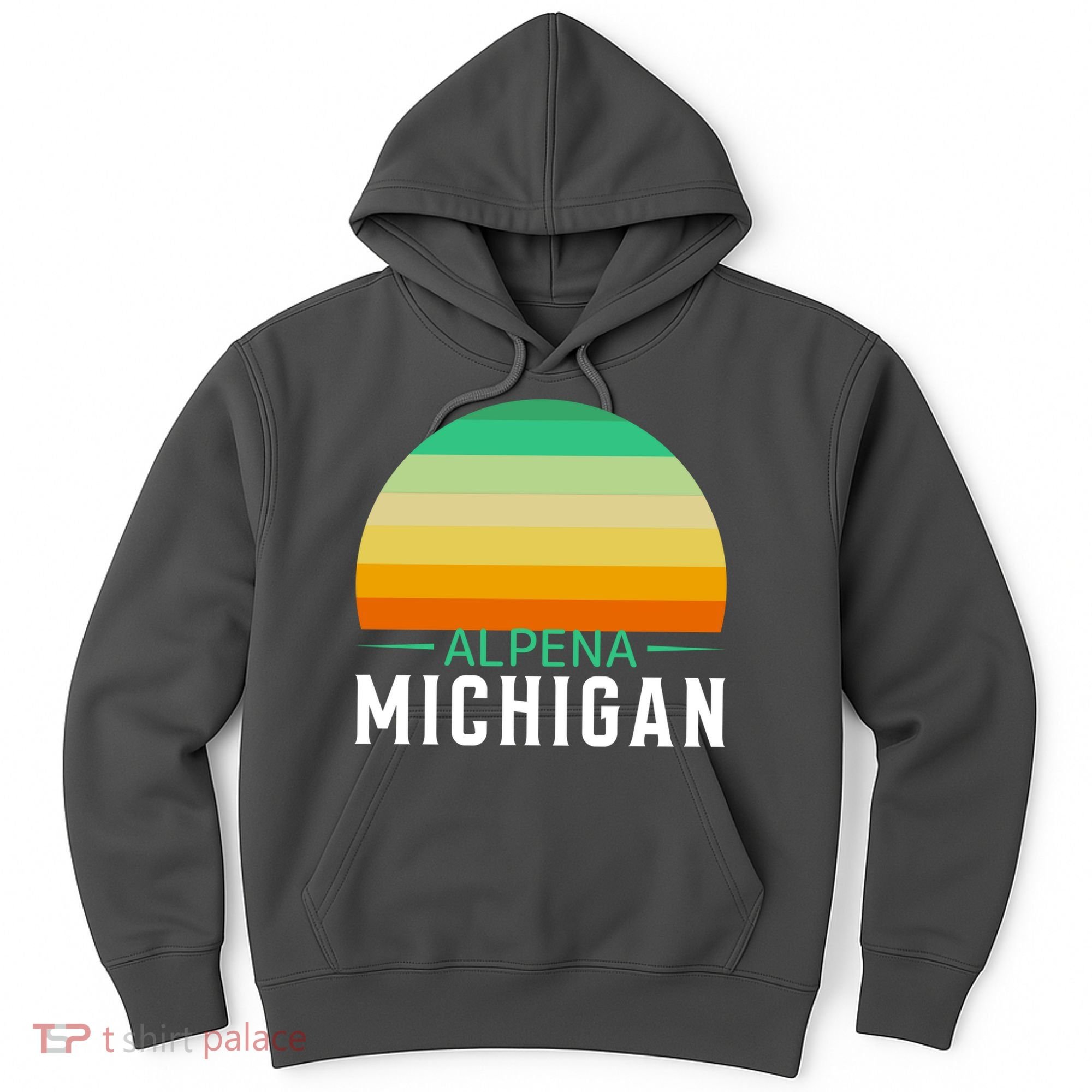 Alpena Michigan Retro Sunset Hoodie