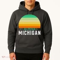 Alpena Michigan Retro Sunset Hoodie thumb 2