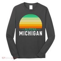 Alpena Michigan Retro Sunset Long Sleeve Shirt thumb 0