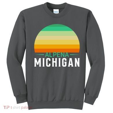 Alpena Michigan Retro Sunset Sweatshirt