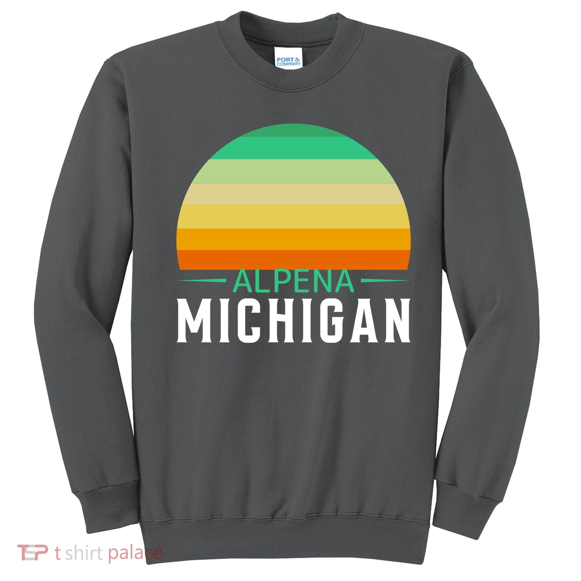 Alpena Michigan Retro Sunset Sweatshirt