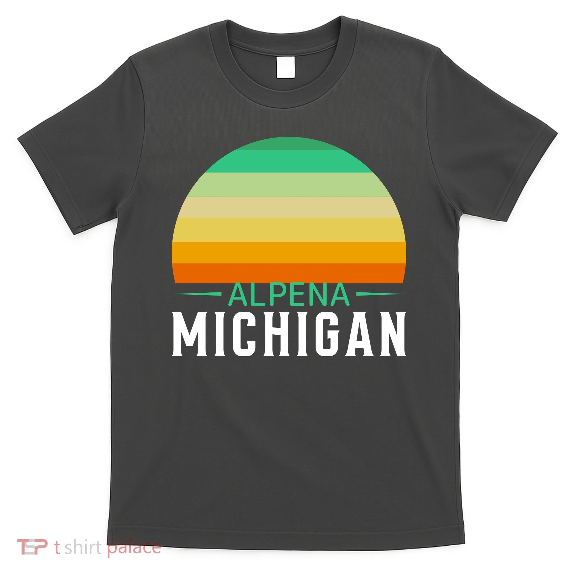 Alpena Michigan Retro Sunset T-Shirt