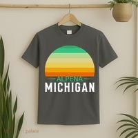 Alpena Michigan Retro Sunset T-Shirt thumb 2