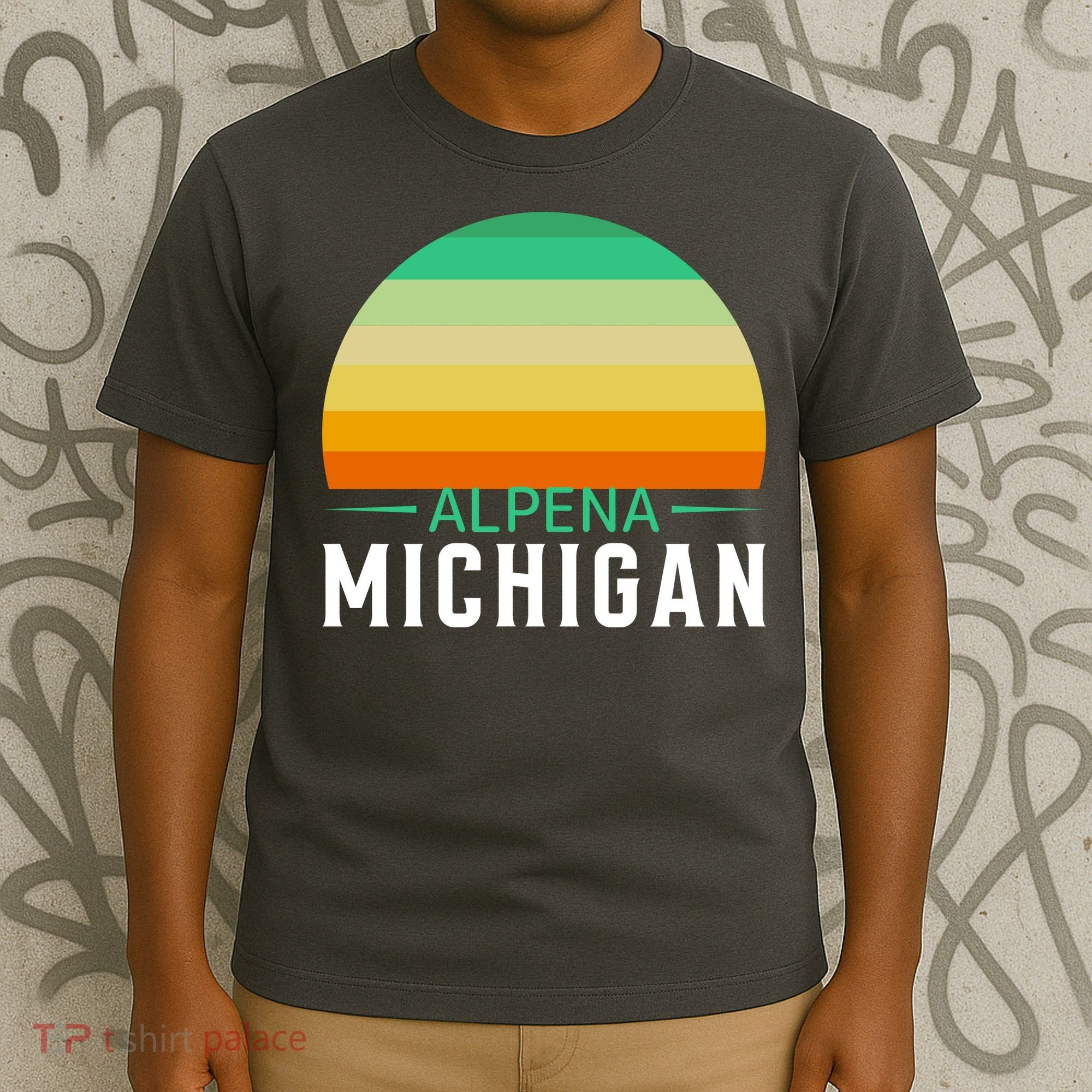 Alpena Michigan Retro Sunset T-Shirt
