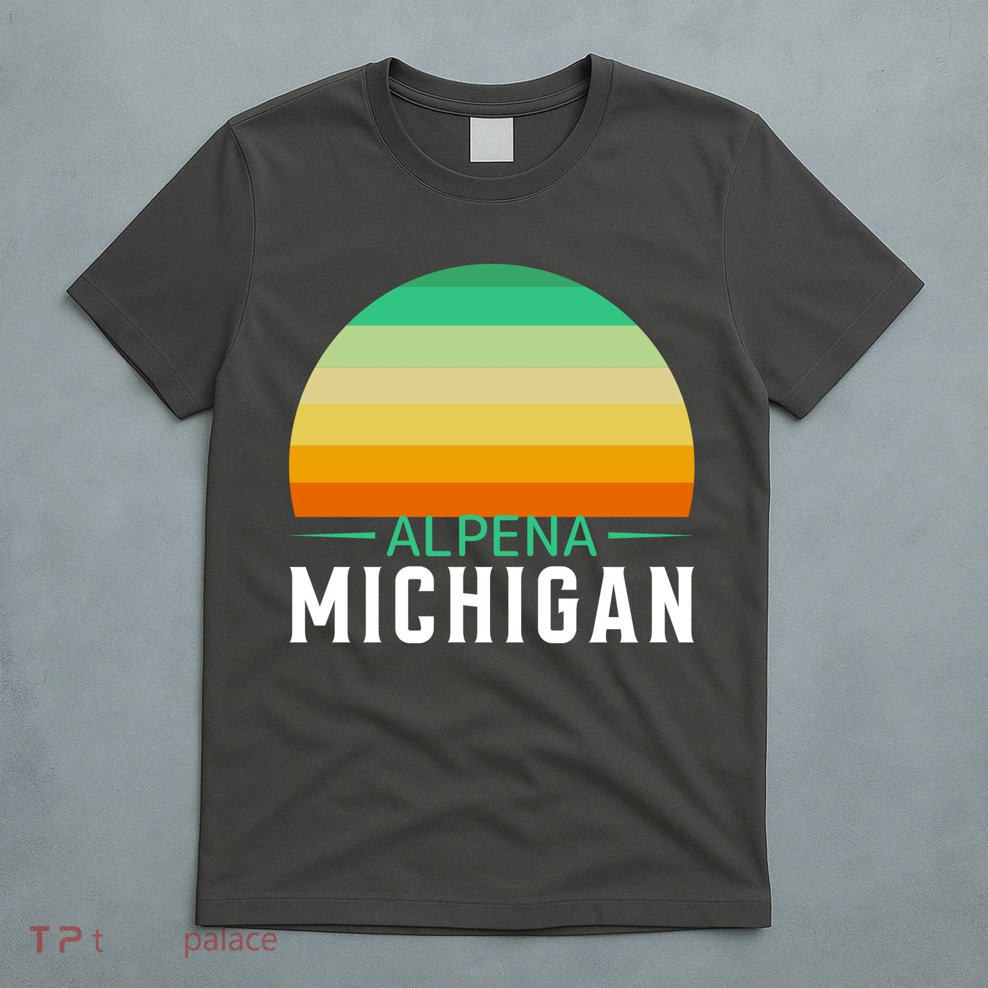 Alpena Michigan Retro Sunset T-Shirt