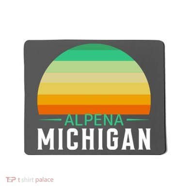 Alpena Michigan Retro Sunset Mousepad
