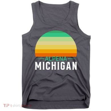 Alpena Michigan Retro Sunset Tank Top