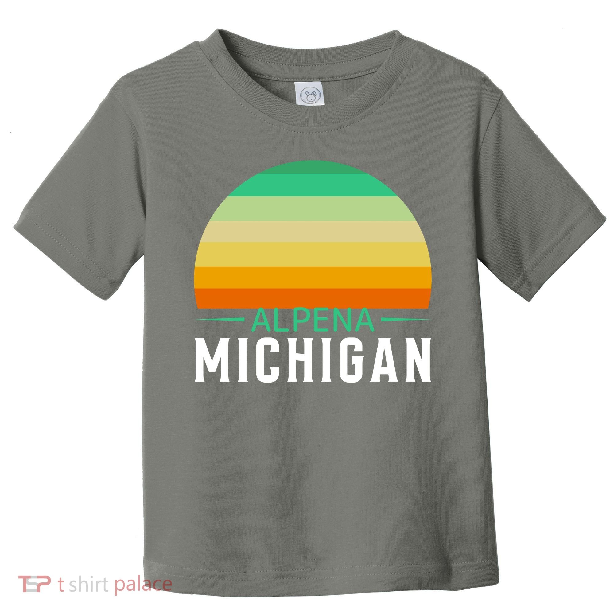 Alpena Michigan Retro Sunset Toddler T-Shirt