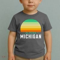 Alpena Michigan Retro Sunset Toddler T-Shirt thumb 2