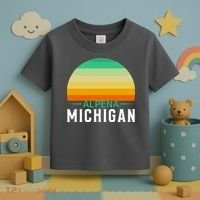Alpena Michigan Retro Sunset Toddler T-Shirt thumb 3